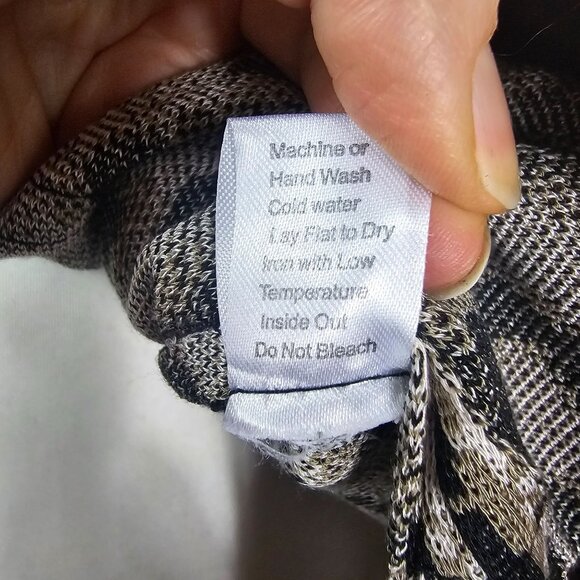 Ming Wang Animal Print‎ Cardigan Jacket Sz 1X Relaxed Fit Long Sleeve Side Slit - Picture 9 of 13